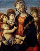 BOTTICELLI, Sandro The Virgin and Child with Two Angels and the Young St John the Baptist